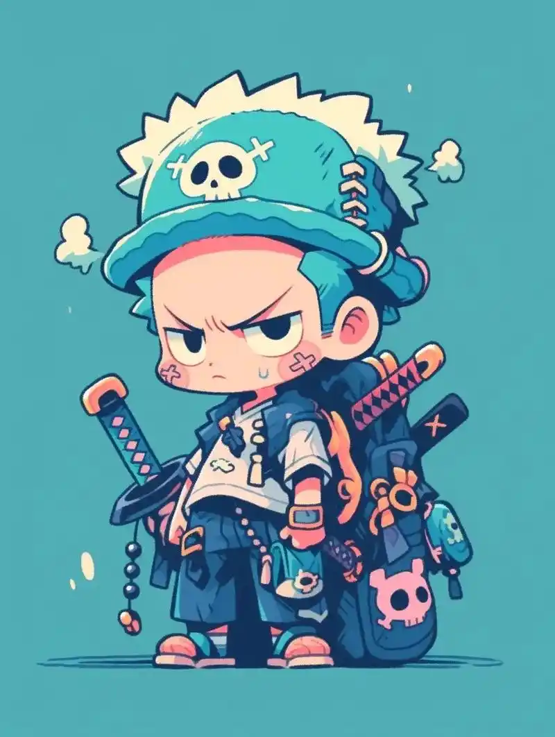 q版索隆.#midjourney #动漫男头 #海贼王 #索 - 抖音