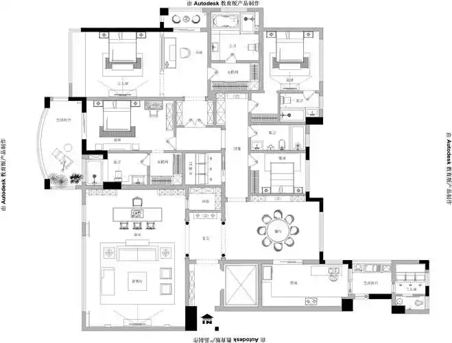 350平方大平层卫生间门怎么才能不对卧室门