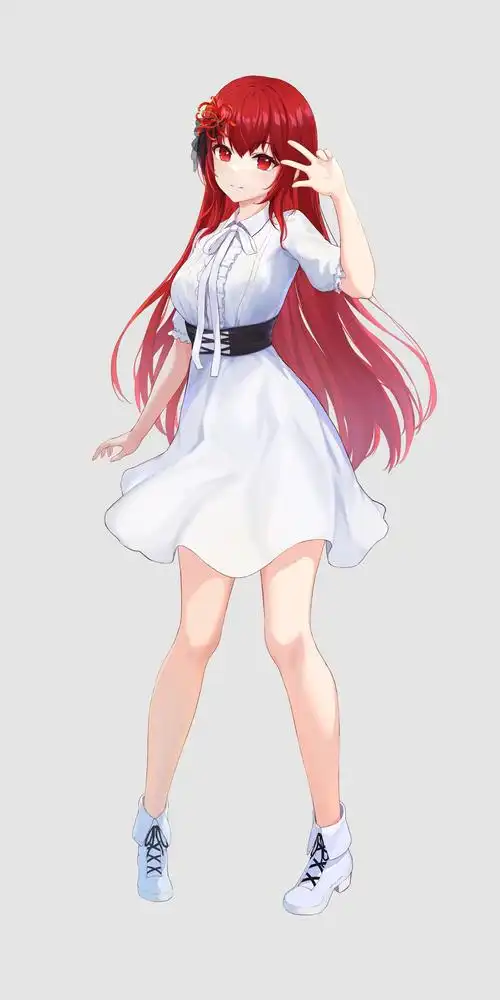 红发少女插画图片壁纸