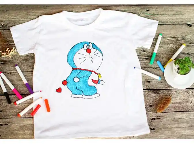 儿童手绘diy白色空白扎染短袖t恤幼儿园班服绘画涂鸦亲子装文化衫t恤