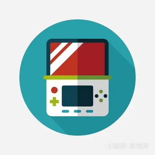 掌上游戏机平面图标与长长的影子,eps10