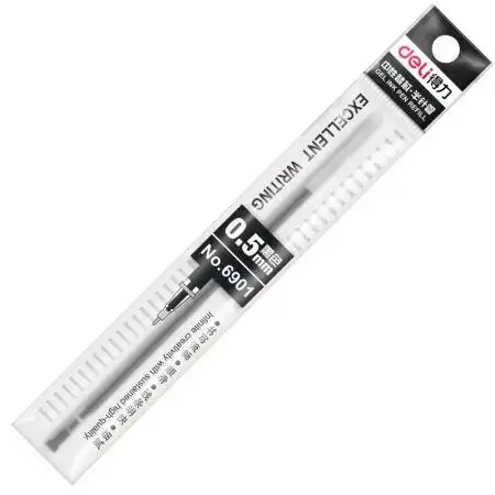 5mm半针管黑色中性笔笔芯 水笔签字笔替芯 20支/盒6901 办公用品