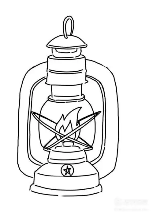 儿童画煤油灯简笔画
