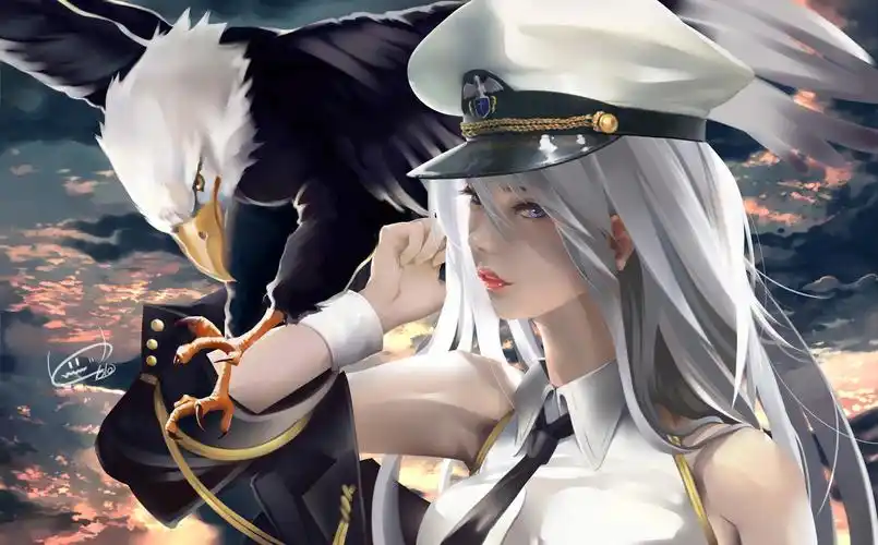 碧蓝航线 美少女 **服 老鹰 4k动漫壁纸_彼岸图网.jpg