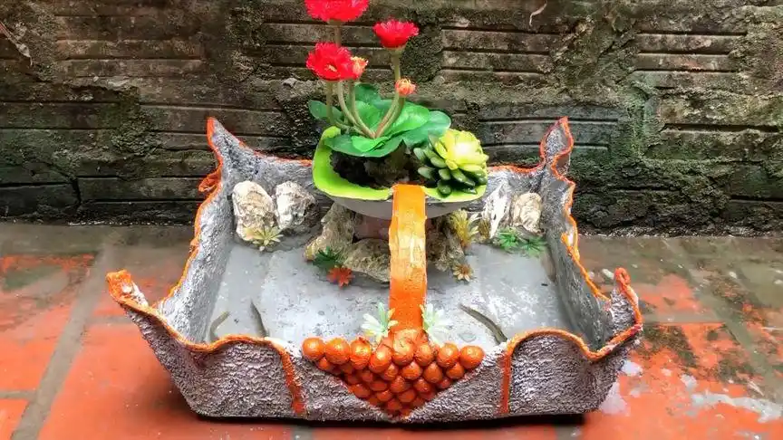 创意diy:用水泥抹布制作鱼缸,简单漂亮