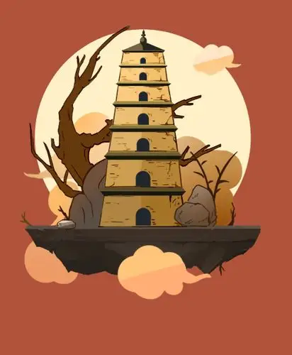 大雁塔|插画|插画习作|曲悦不是取悦 - 原创作品 - 站酷 (zcool)