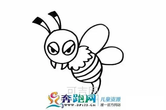 儿童简笔画卡通马蜂怎么画彩色简单