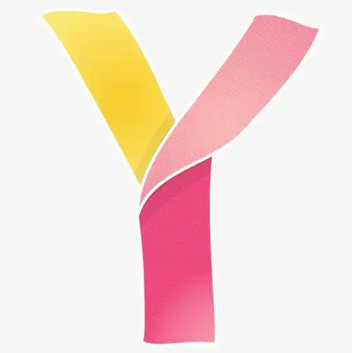 手绘拼色丝带英文字母y