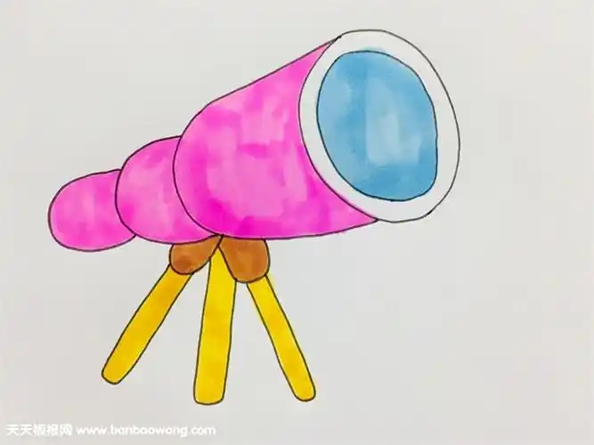简单的望远镜怎么画