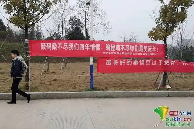 高校女生节横幅大战!"阿胶枸杞,全不如你!