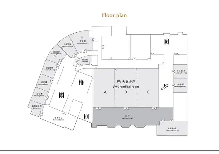 平面图会议场地>jw大宴会厅a电话:400-991-2828
