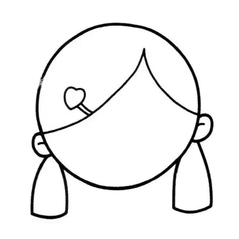 小女孩头部轮廓简笔画图片大全 人物-第7张