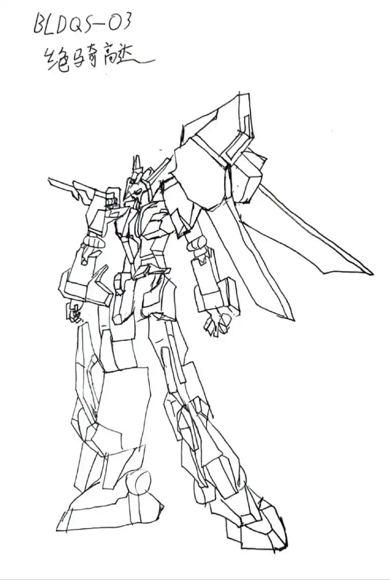 儿童简笔画#手绘 画个绝骑高达.白银#随手画 - 抖音