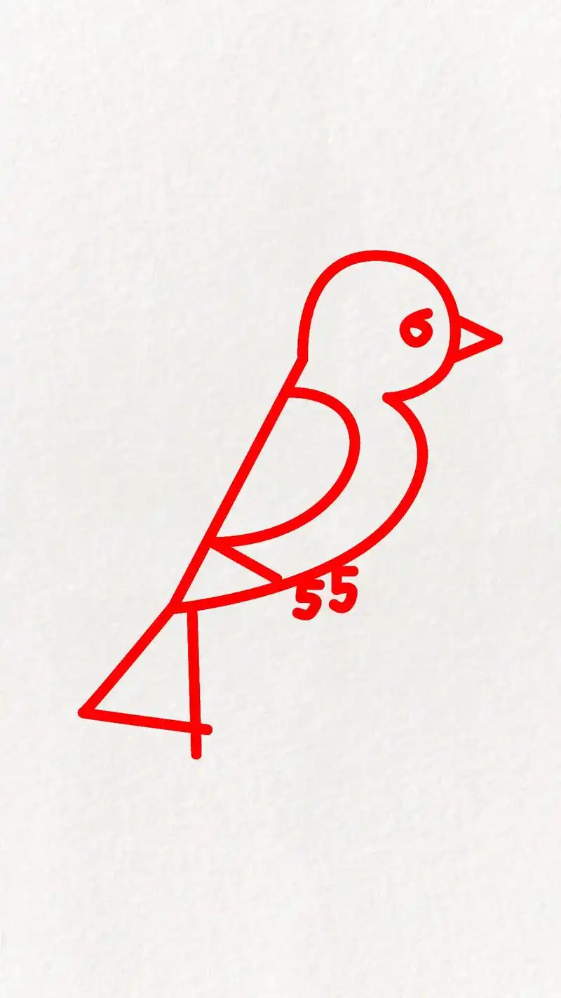 用数字1-7画一只小鸟,非常简单,一看就会#简笔画 #画画  - 抖音