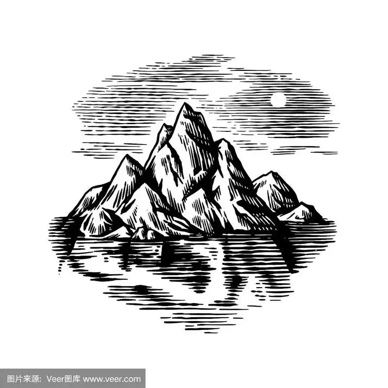 漂浮在北方水中的一大块冰川.