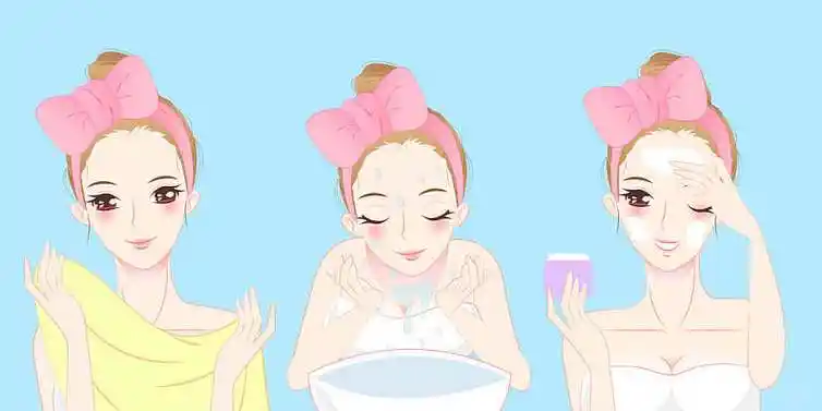 卡通_护肤_女人_洗_脸_高清图片_全景视觉