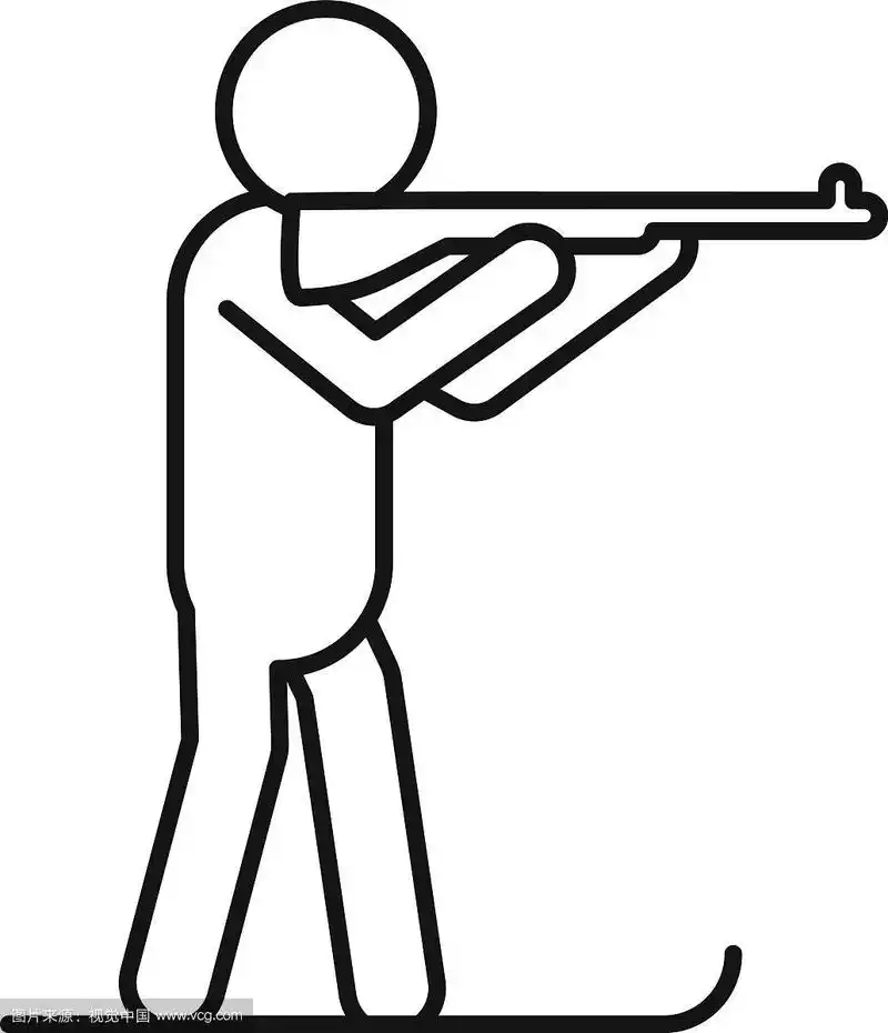 冬季两项射击图标轮廓风格