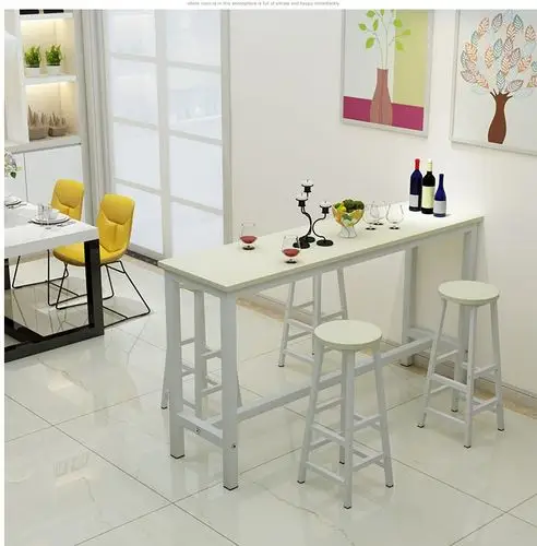 小型茶楼高桌桌椅靠墙水吧吧台桌小吃店版式卓子椅子奶茶店靠窗