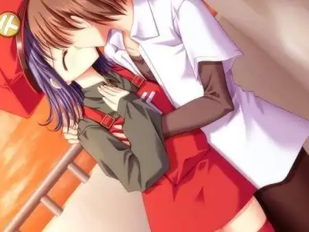 求几张女生亲吻男生的动漫唯美图片