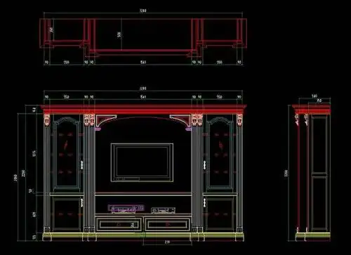 分享:电视背景墙cad施工图 效果图,看看哪款适合你