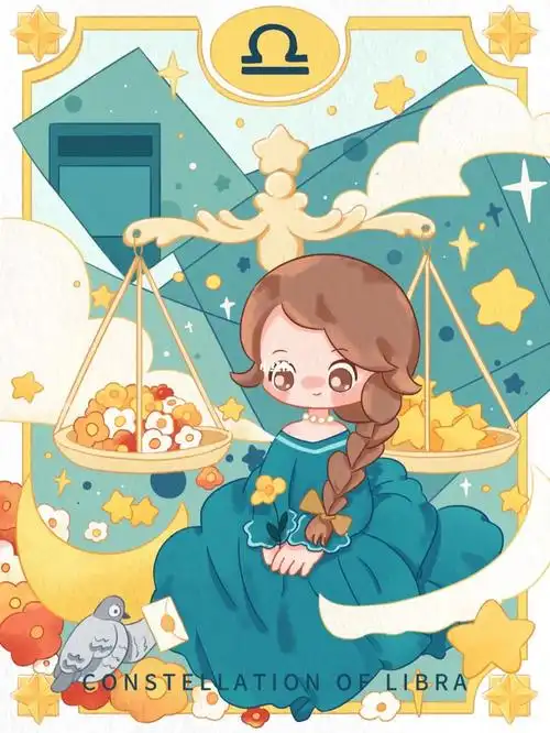插画  #原创插画  #星座  #天秤座  #十二星座  #q版人物  #可爱
