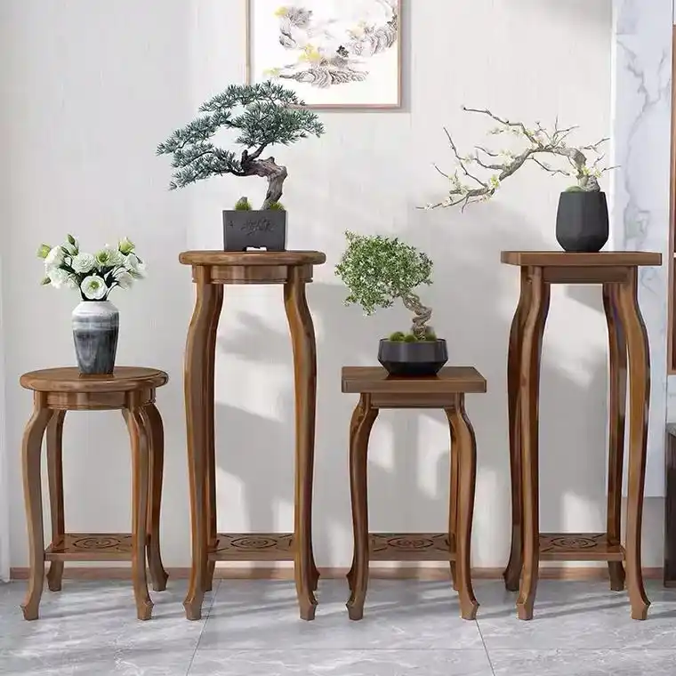 新中式花架子客厅落地式花盆架室内家用轻奢盆栽盆景摆放架兰花架