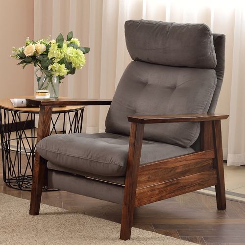 现代客厅檀木休闲椅实木榫卯简约单人沙发实木沙发