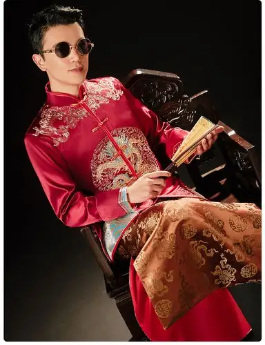 秀禾服男2021新款中式新郎礼服中国风唐装龙凤褂冬 t云飞男装 s【图片