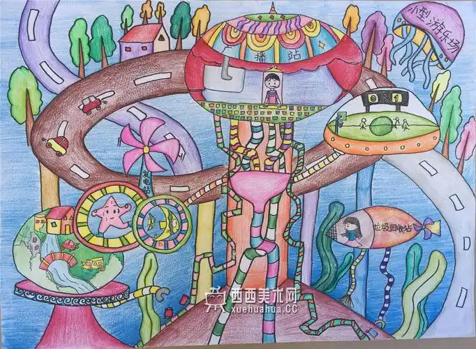 优秀科幻画获奖作品《海底实验室》欣赏__科幻画_科幻画图片大全_学