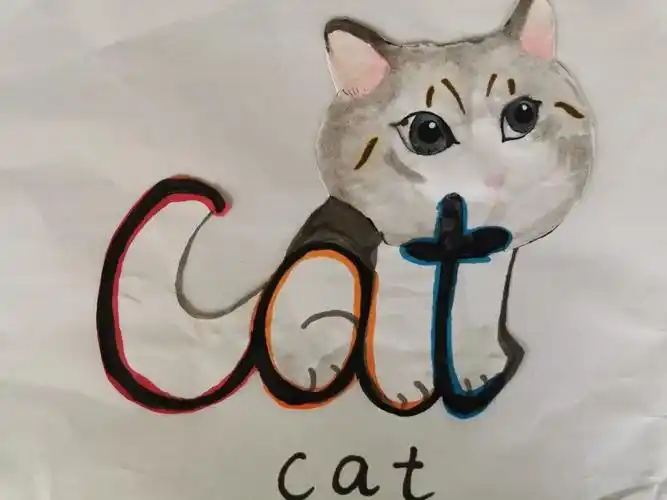 绘画工具与材料,在白纸上呈现了一幅幅创意满满,色彩丰富的单词作品