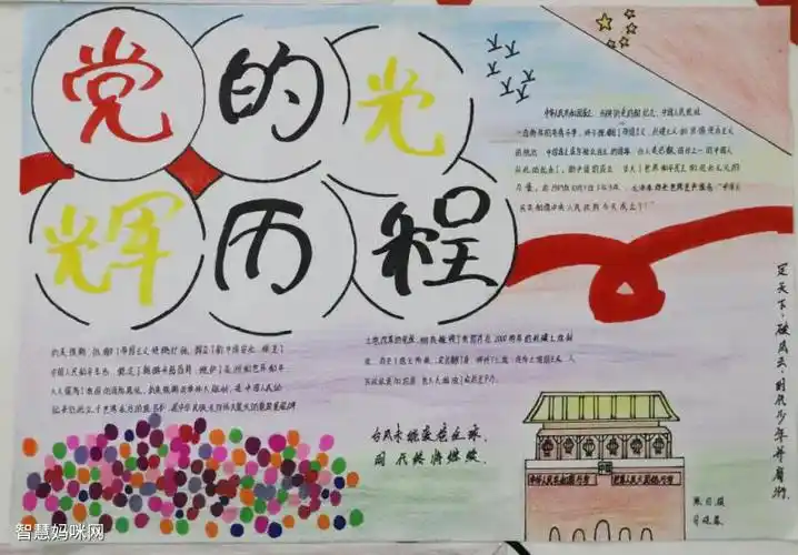 党的光辉历程建党100周年手抄报