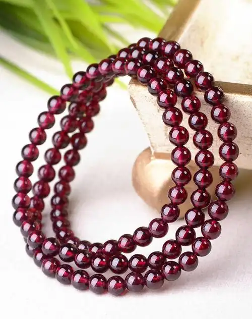 超5a顶级石榴石3圈手链附证书