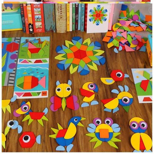 数学道具大号颜色一年级百变图形二年级七巧板智力拼图小学生创意