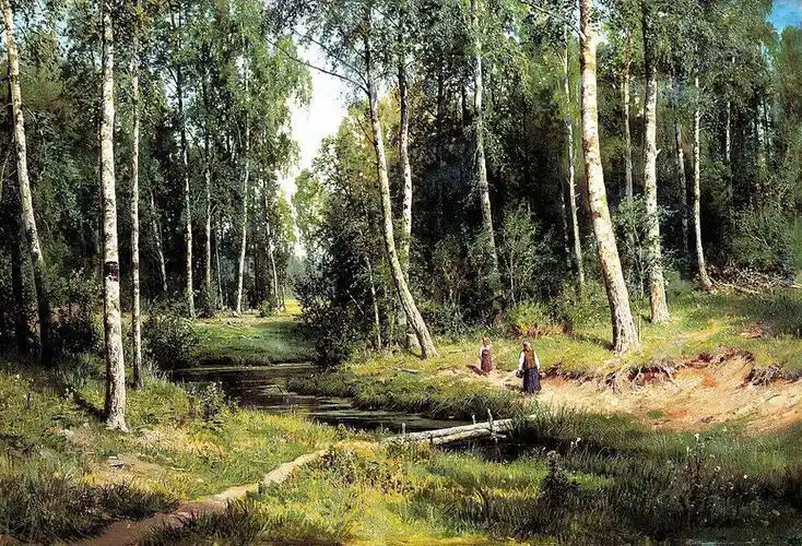 油画《森林》    俄     希施金作品