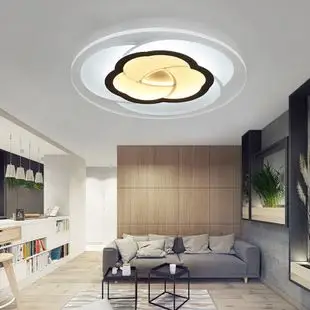 超薄吸顶灯现代简约led卧室灯圆形温馨浪漫玫瑰花型房间书房灯具