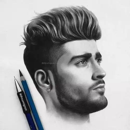 笔仙男发男士发型素描!