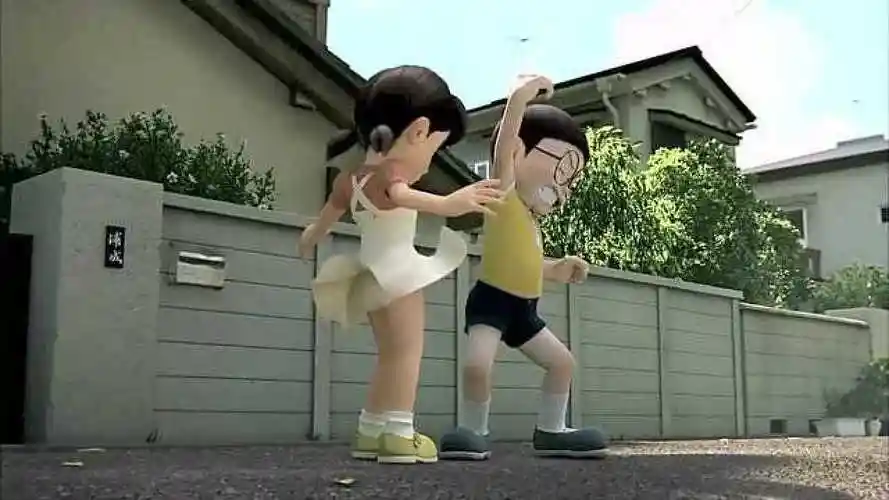 大雄为逼静香离开直接把裙子掀开不出所料的被打了