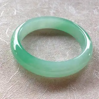 橙画缅甸冰种飘花翡翠手镯a货天然晴绿浅绿油青贵妃镯女款玉手镯 64号