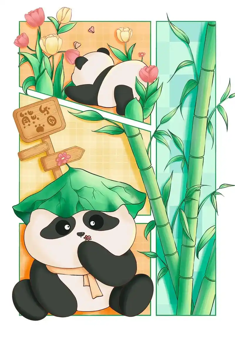 分镜插画|熊猫乐园.#procreate绘画 #画渣日常 # - 抖音