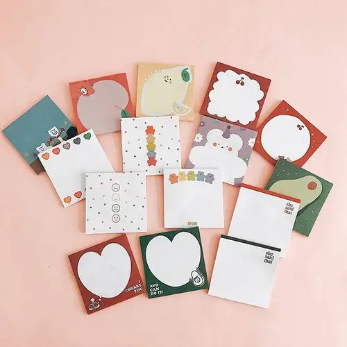 便利贴可爱卡通_m自制ins软糖小熊牛油果卡通便签本便携留言条便利贴