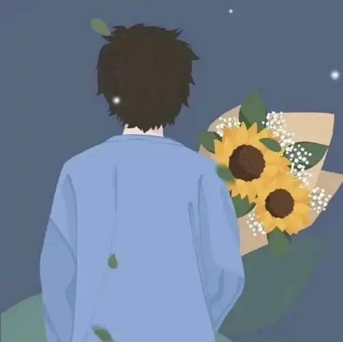 动漫头像情头背影蓝色系