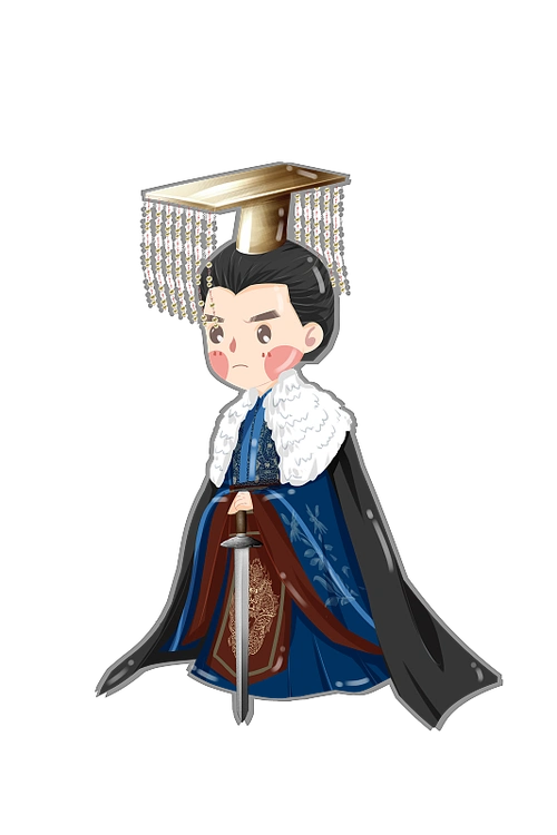 中国风可爱古代武侠男性插画