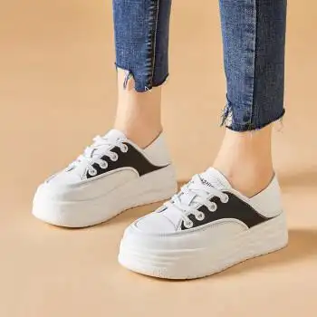 nmzwcho蜘蛛王女鞋春季新款厚底增高小白鞋女百搭运动双穿休闲鞋子女