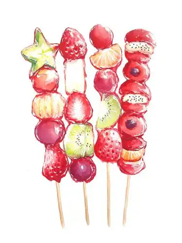 水彩冰糖葫芦 水彩