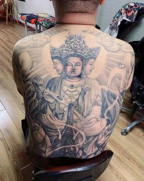 普贤菩萨纹身图片_背部纹身图案(2)_辽宁省葫芦岛市纹身店-艾加纹身