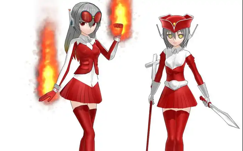 红超人和火焰超人girls 【mmd 自制模型配布】_哔哩