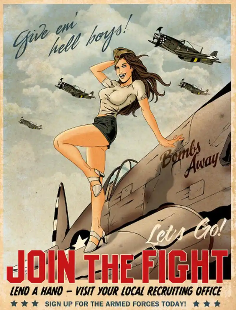 几张内容夸张的二战美国征兵海报,但要指出的是,这些海报非常吸引人