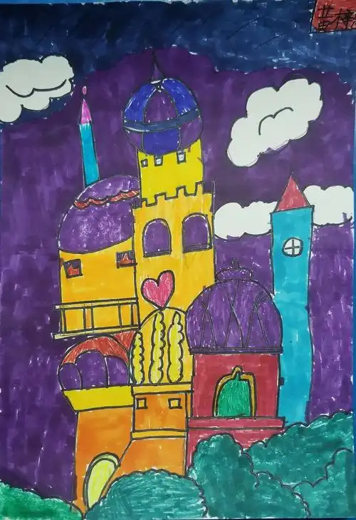(怡昌学校) 小学美术作品 (梦幻城堡)