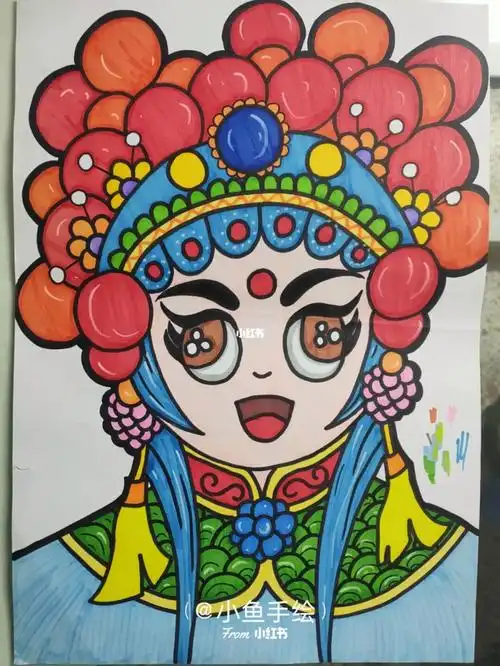 适合8-10岁孩子#儿童创意美术  #少儿创意美术  #京剧  #简笔画