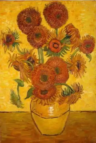 向日葵装饰画油画玄关单幅欧式风格植物花卉客厅餐厅挂画 梵高名作 美